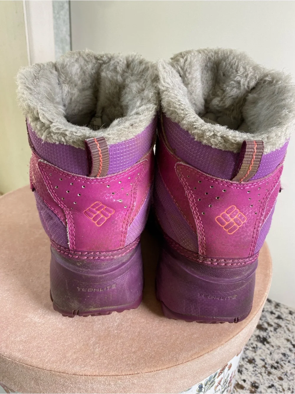 COLUMBIA Youth Rope Tow III Waterproof Winter Boots Purple 1